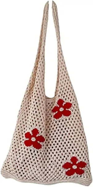 Crochet Tote Bag Fairycore Hobo Bag for Women Fairy Grunge Aesthetic Tote Bag Fairy Grunge Accessories