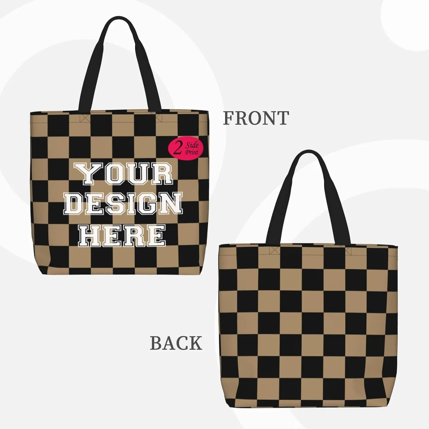 Custom Tote Bags for Women with Image Text logo, Personalized Tote Bag Gifts for Mom Teachers, Customized Handmade Totes