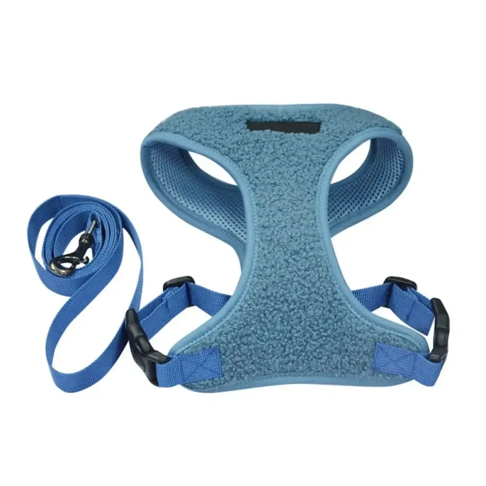 Durable Breathable Soft Adjustable Fleece Dog Harnes Leash Set for Small and Medium Dogs