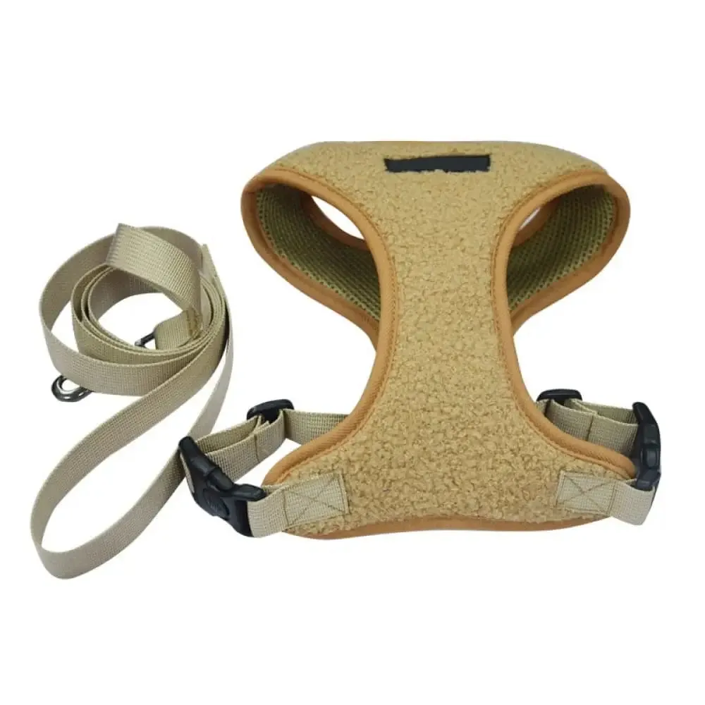 Durable Breathable Soft Adjustable Fleece Dog Harnes Leash Set for Small and Medium Dogs