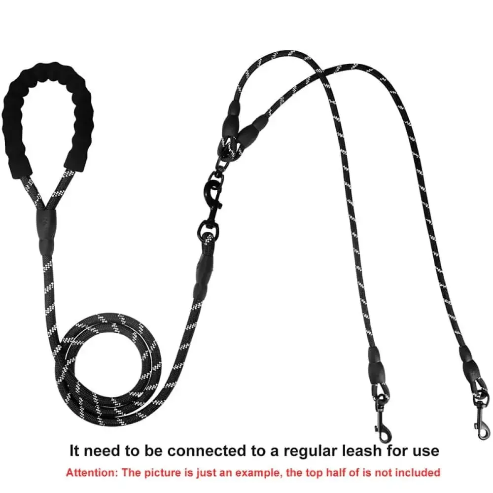 Durable Double Coupler Reflective Strong 360 no Tangle Leash for Small, Medium, and Large Dogs