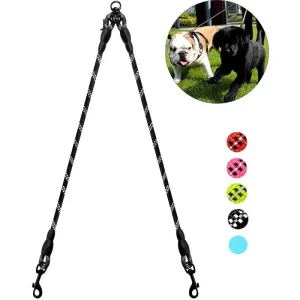Durable Double Coupler Reflective Strong 360 no Tangle Leash for Small, Medium, and Large Dogs
