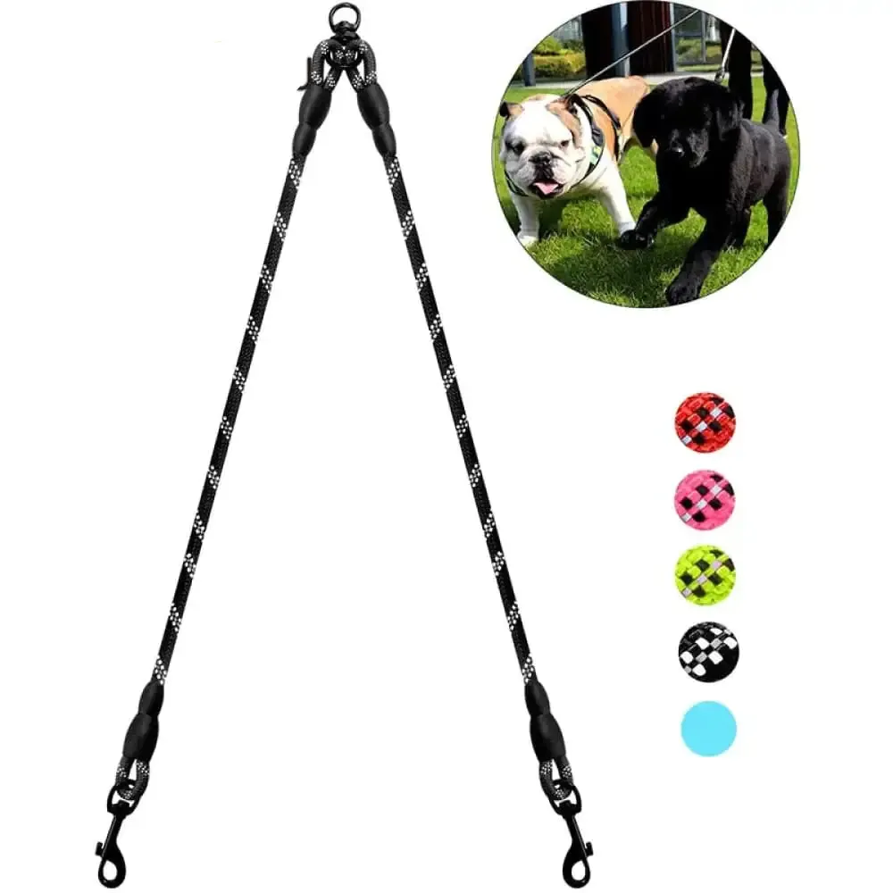 Durable Double Coupler Reflective Strong 360 no Tangle Leash for Small, Medium, and Large Dogs