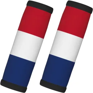 Dutch Flag Print 2 Pack Luggage Handle Wrap for Suitcase, Comfort Soft Handle Covers, Luggage Accessories