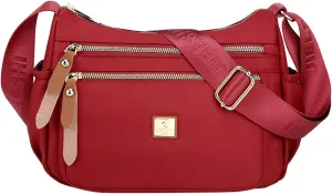 Fashion Multicolor Nylon Fabric Large Capacity Zipper Adjustable Shoulder Strap Messenger Bag Satchel Bags (One Size)