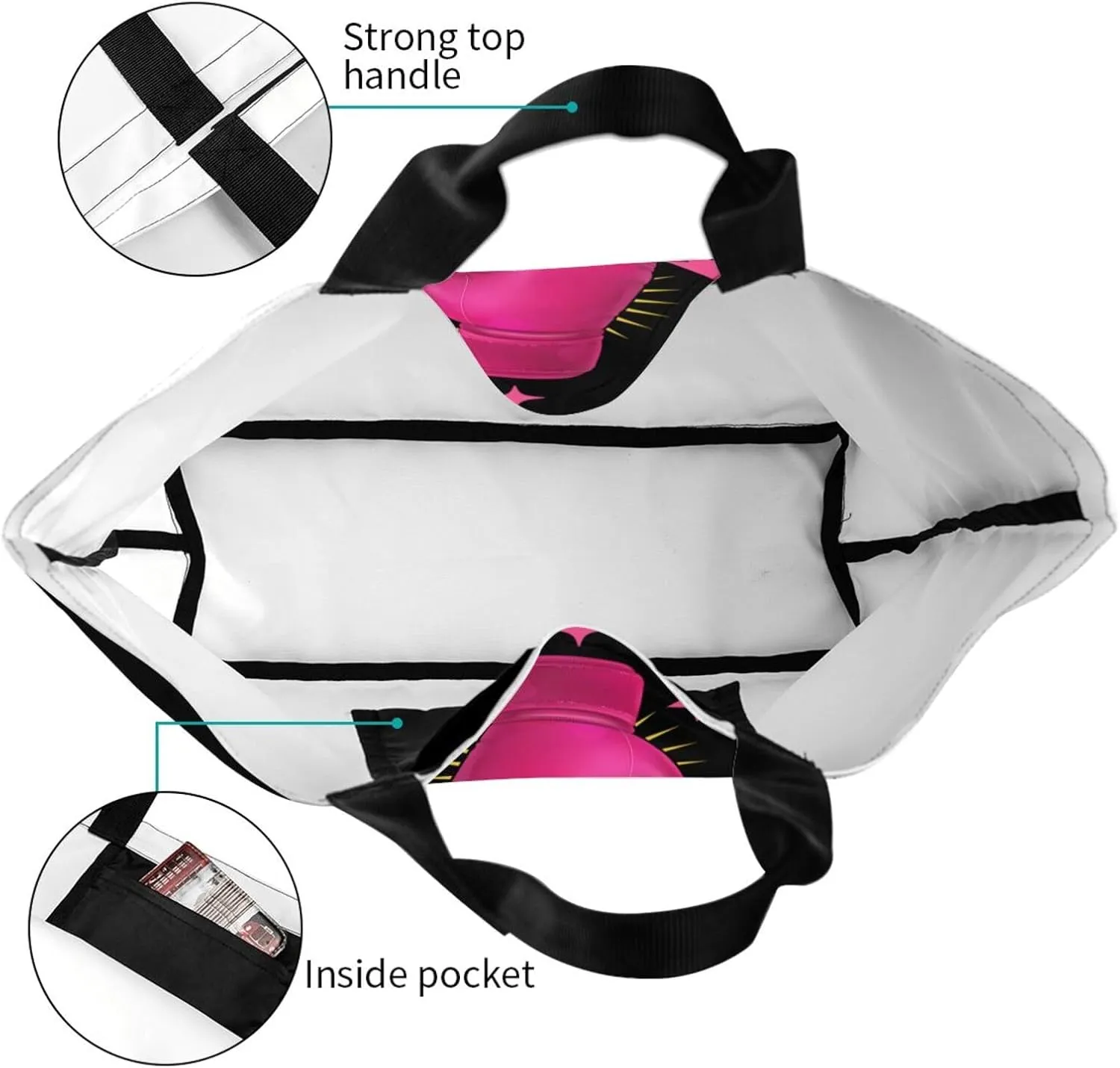 Fight Breast Cancer Awareness Ribbon Women's Tote Bag Large Capacity Single Shoulder Bags Handbag for Shopping Work