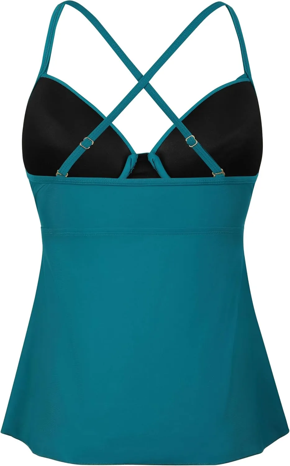 Firpearl Women's Underwire Tankini Top Only Twist V Neck Swimsuits for Big Busted Loose Fit Bathing Suit Tops