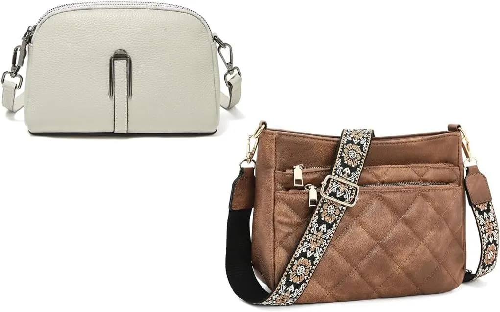 FOXLOVER Crossbody Bags and Double Zip Cell Phone bags