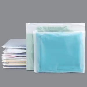 Frosted Zipper Clothing Bags, 25 Pcs 14x12 inch Poly Bags for Shipping Packaging Travel, Waterproof for Swimsuit Clothes T Shirt Jewelry, 3 Mil