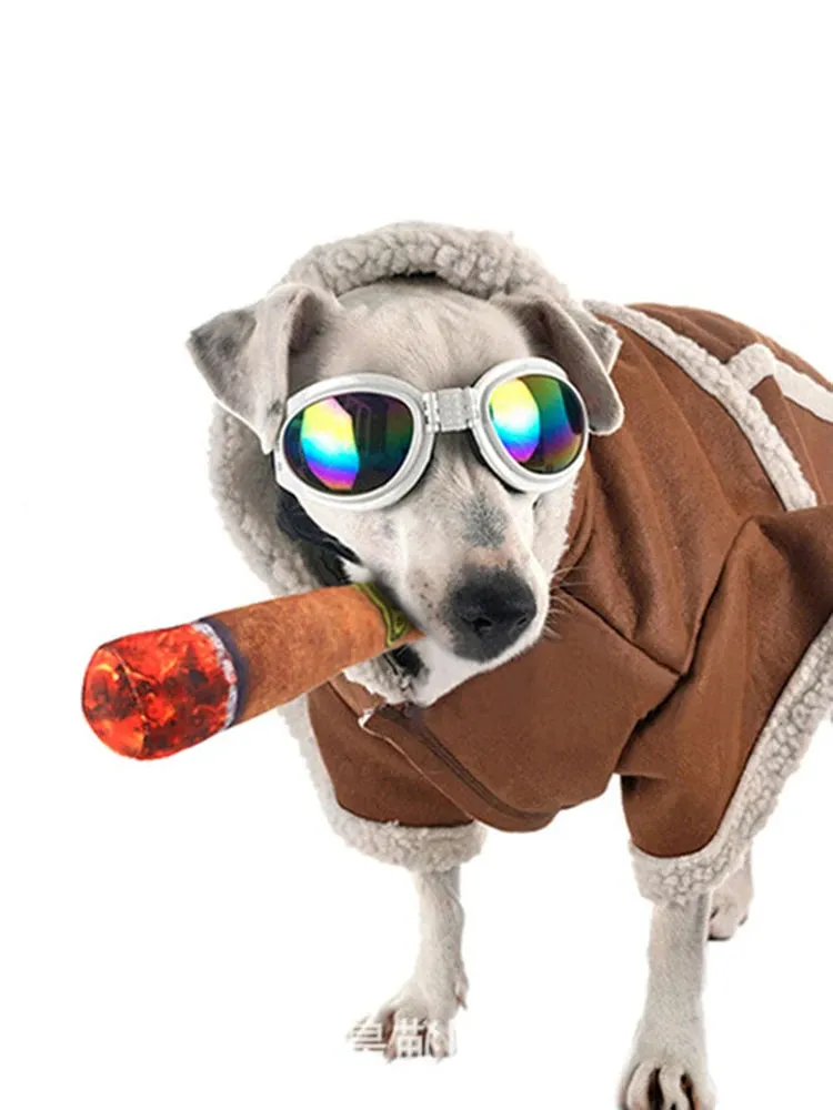 Funny Squeaky Stuffed Plush Dog Toys Interactive Gifts Puppy Chew Pet Toys Cigar Cotton Filled Softness Novelty Play Pup Smoke
