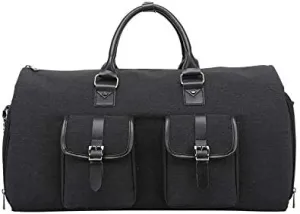 Garment Bags with Shoes Compartment, Duffle Bag for Men with Adjustable Shoulder Strap and Handle, High Capacity Travel Suit Bags Duffle Bag with Suit Compartment, Black