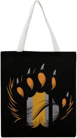 Gay Bear Proud Paw Canvas Tote Bag Casual Handbags Grocery Shopping Purses Work Bag for Women