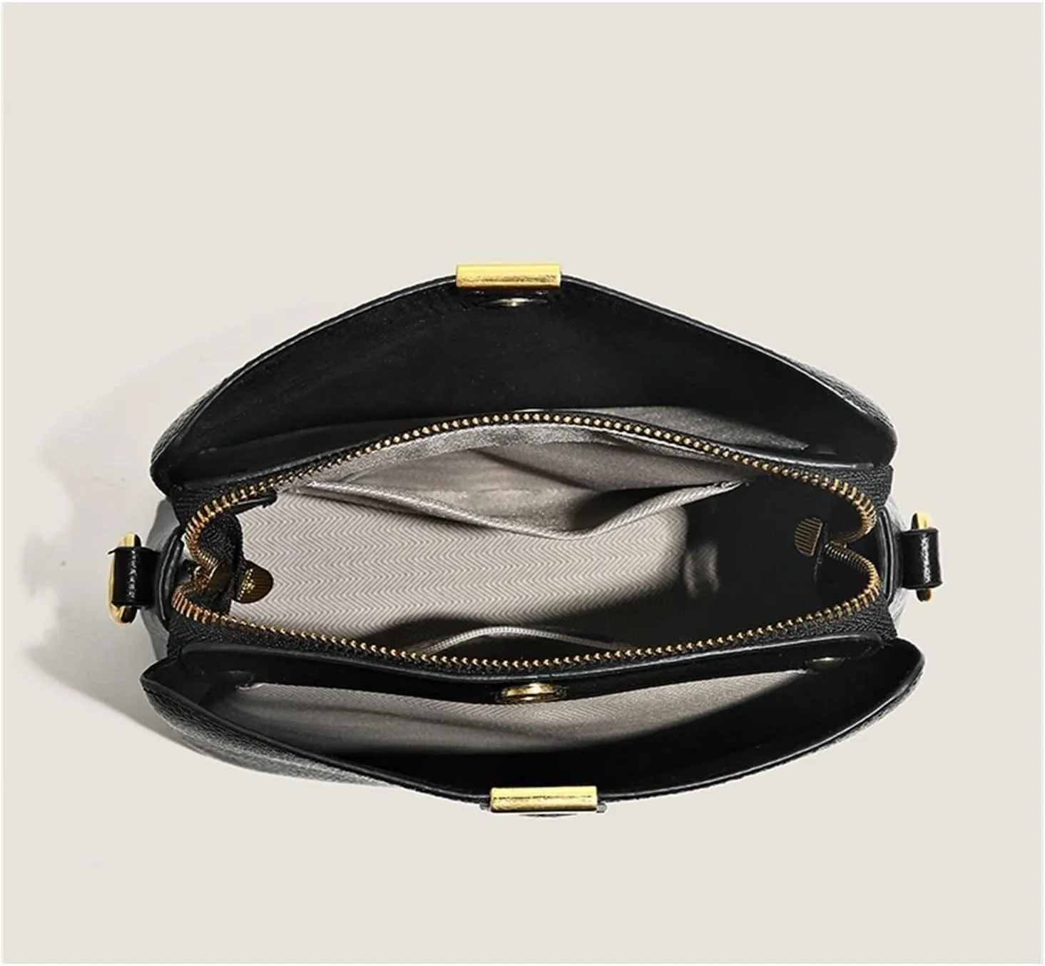 Genuine Leather Women Bucket Shoulder Bag Female Handbag Wide Strap Ladies Crossbody Bags Cowhide Totes Bag For Women(G)