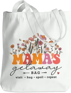 Grandma Mom Tote Bag - Birthday, Mothers Day, Retirement & Christmas Gifts for Women - Reusable Shoulder Bag