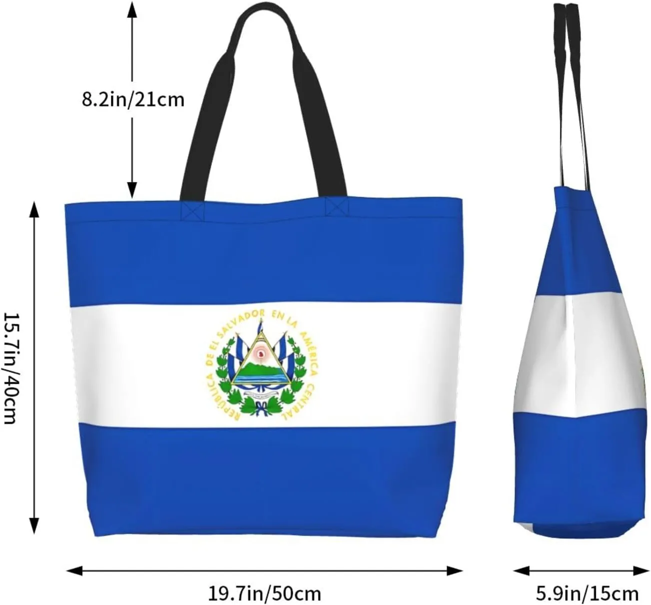 Guatemala El Salvador Flag Women's Tote Bag Large Capacity Single Shoulder Bags Handbag for Shopping Work