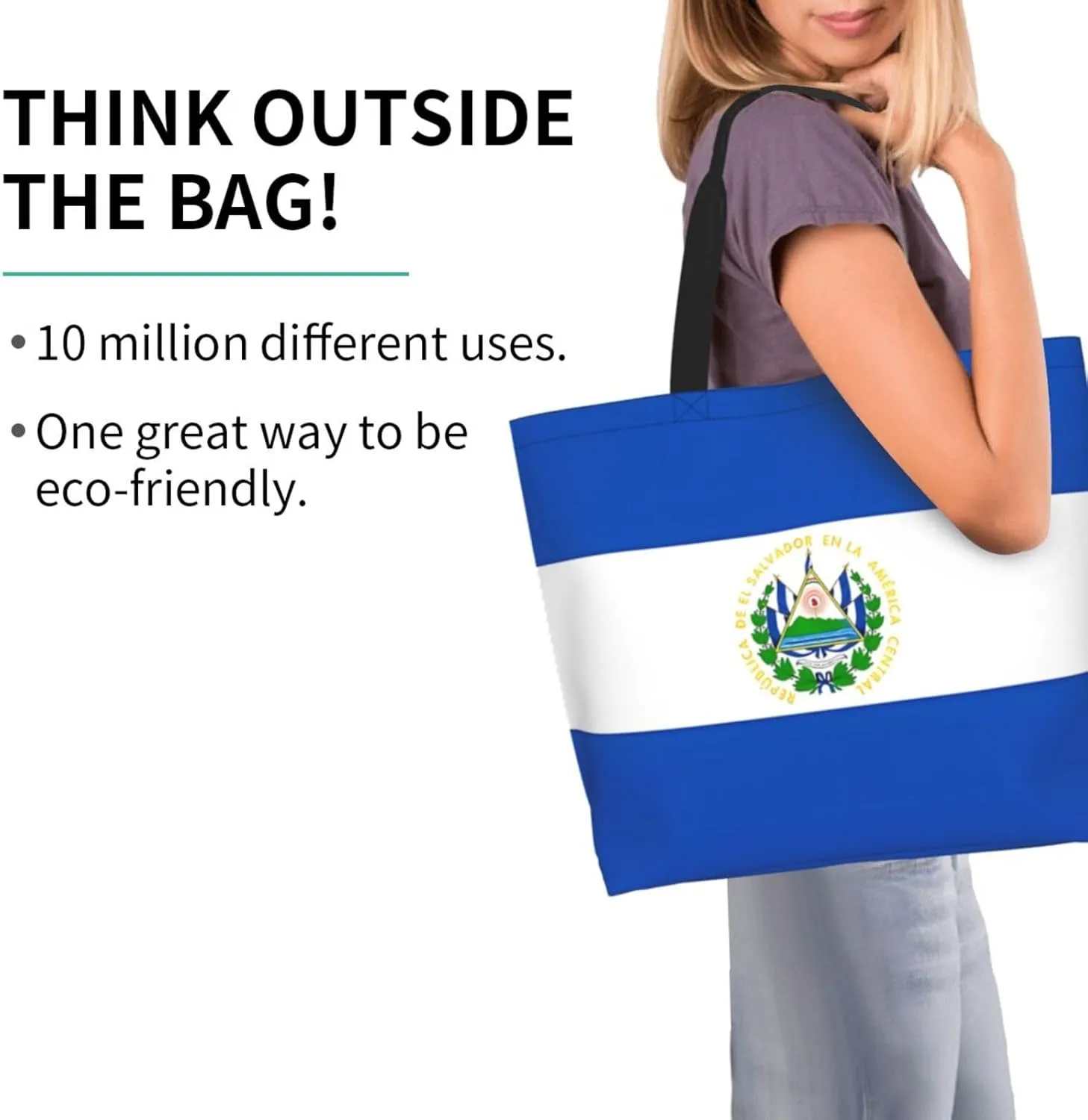 Guatemala El Salvador Flag Women's Tote Bag Large Capacity Single Shoulder Bags Handbag for Shopping Work