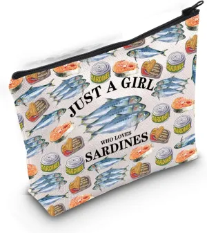 Gzrlyf Sardines Makeup Bag Tinned Fish Lover Ocean Sea Food Sardines Accessories Stuff Cosmetic Bag (LOVES SARDINES)