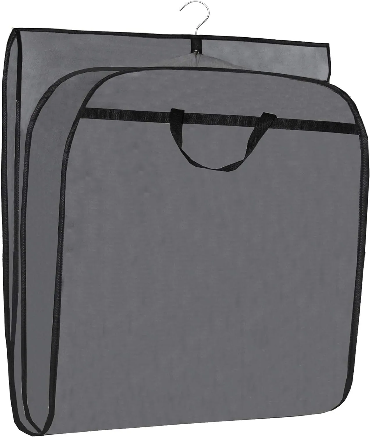 Habrur Clothes Cover 3pcs 50" Garment Bags with Transparent Window Suit Cover Bags for Shirts Dresses Suit Bags (Color : Grey, Size : 50'')