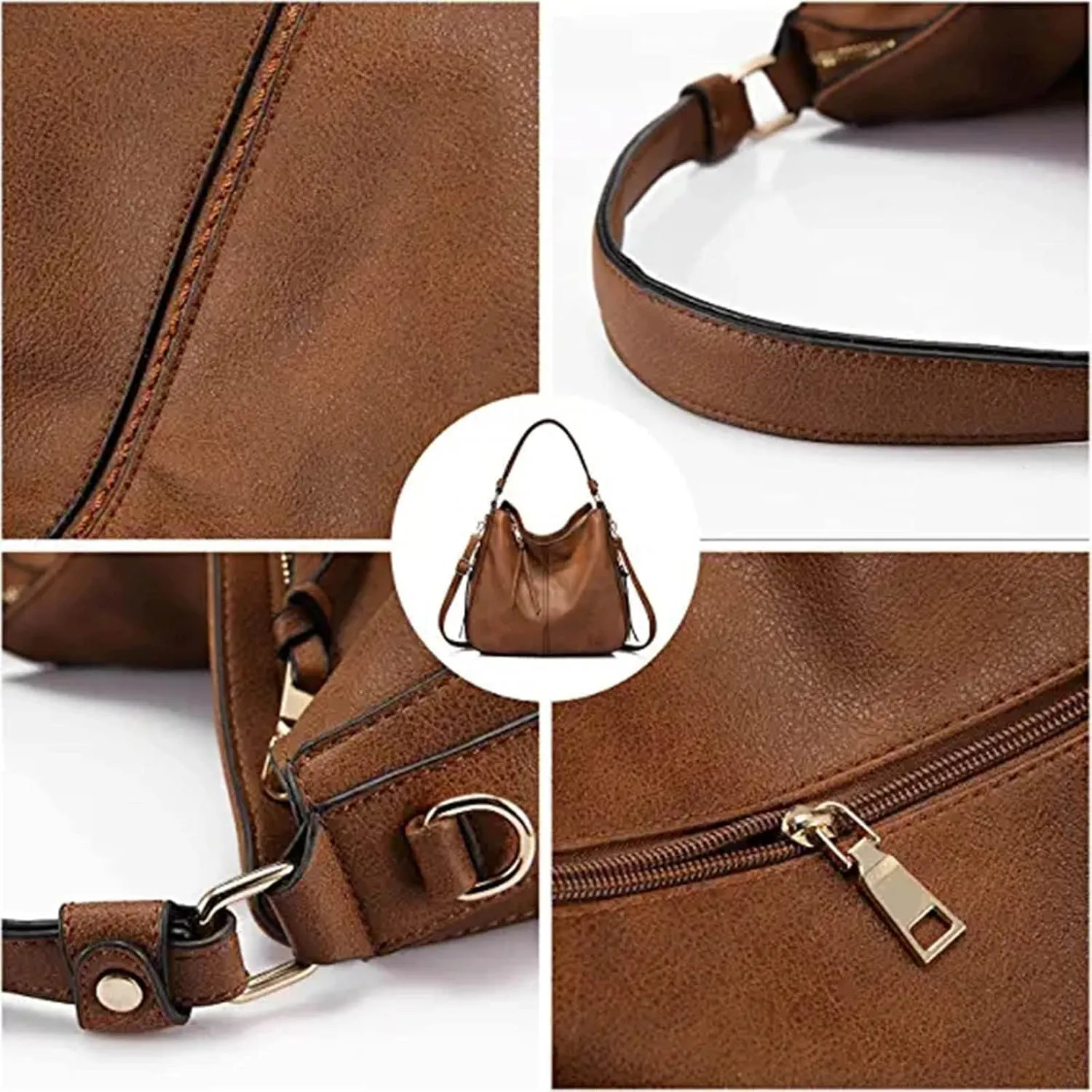 Handbags For Women Hobo Handbags Large Designer Ladies Bag Bucket Purse Faux Leather For Shopping Travel
