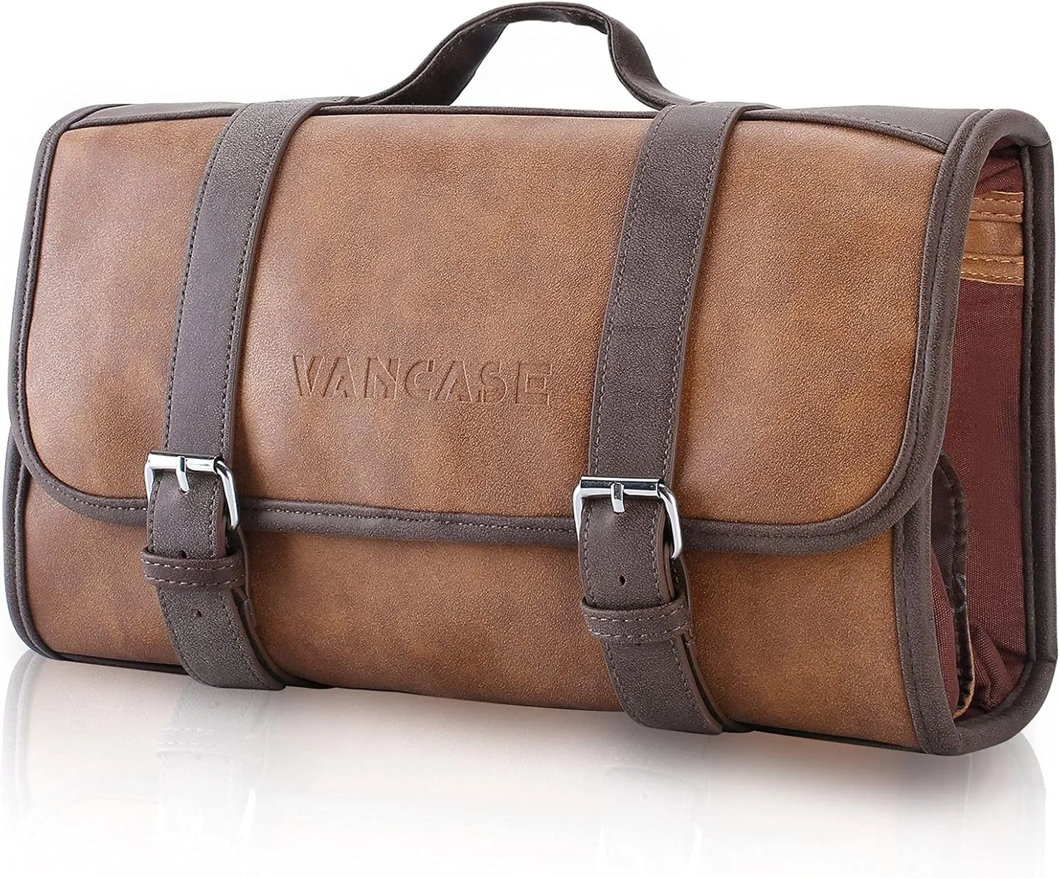 Hanging Toiletry Bag for Men Leather Bathroom and Shower Organizer Travel Makeup Accessories kit Great Gift