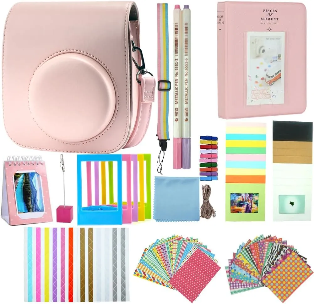 Instant Camera Accessories Compatible with Fujifilm Instax Mini 12 11 9 Instant Film Camera - Blossom Pink