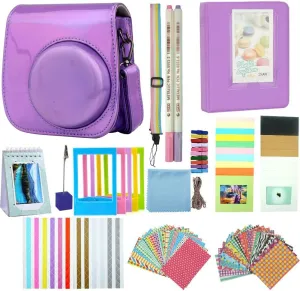 Instant Camera Accessories Compatible with Fujifilm Instax Mini 12 11 9 Instant Film Camera - Flash Purple