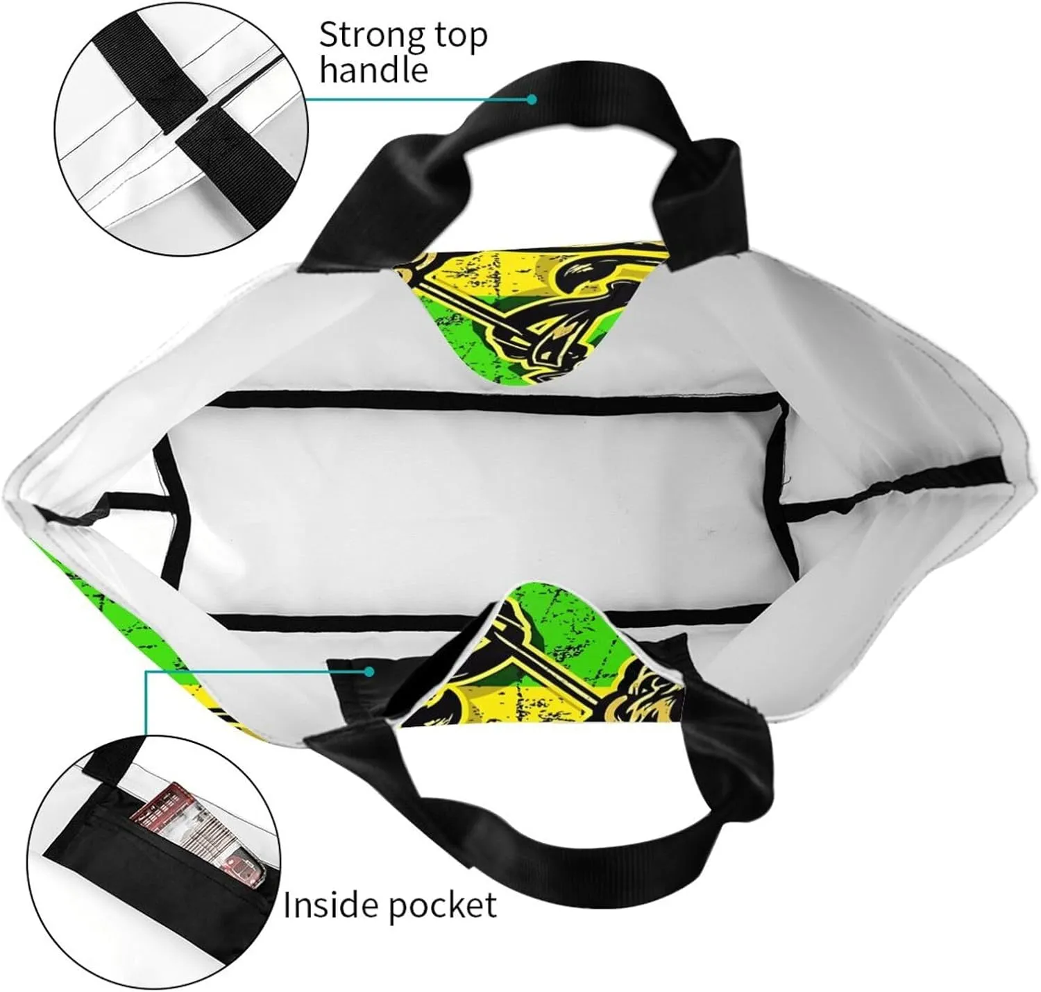 Jamaican Flag Rasta Reggae Judah Lion Women's Tote Bag Large Capacity Single Shoulder Bags Handbag for Shopping Work