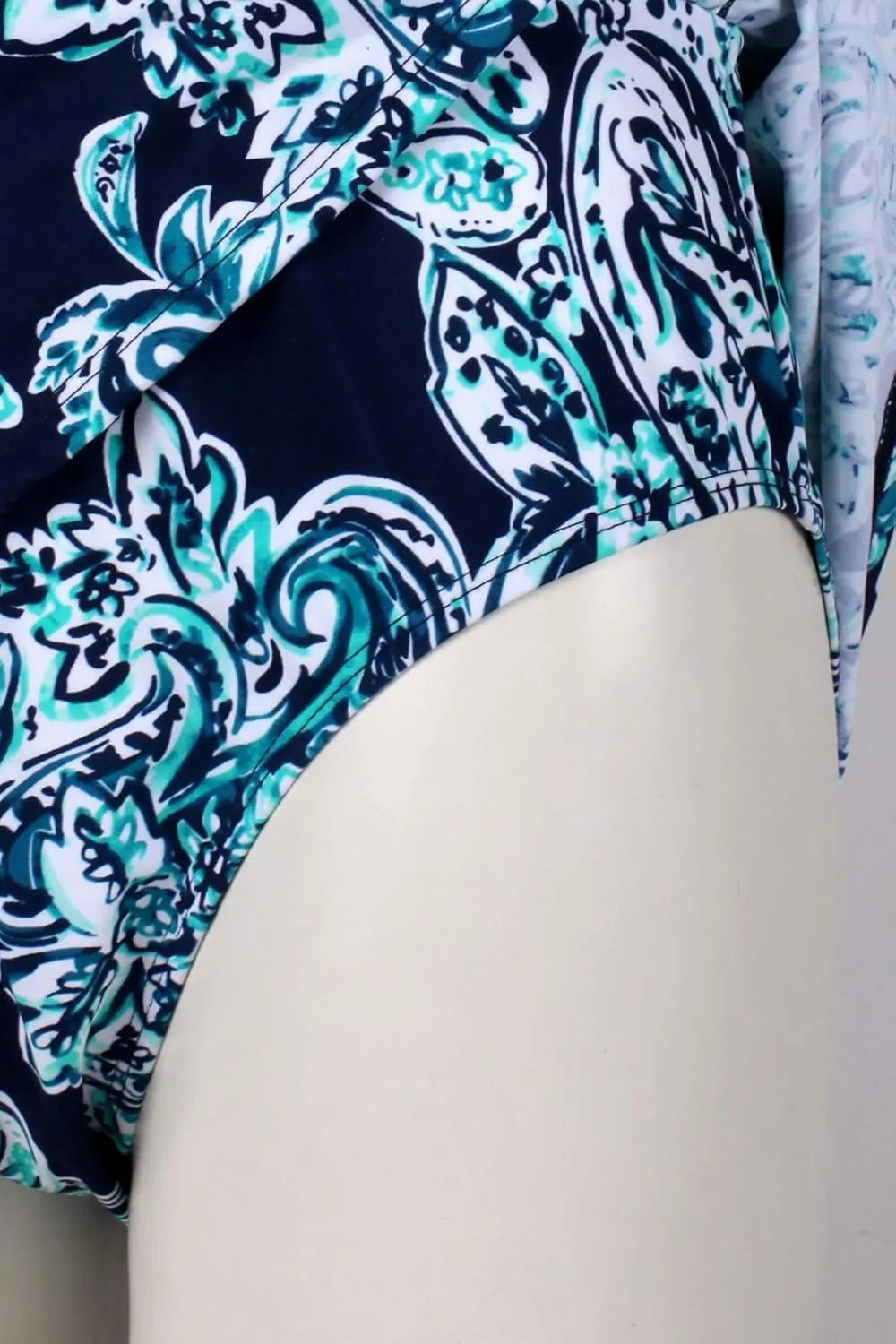 JINXUEER Womens Plus Size Swim Dress Floral Print Ruched Modest Slimming One Piece Skirt Swimsuit