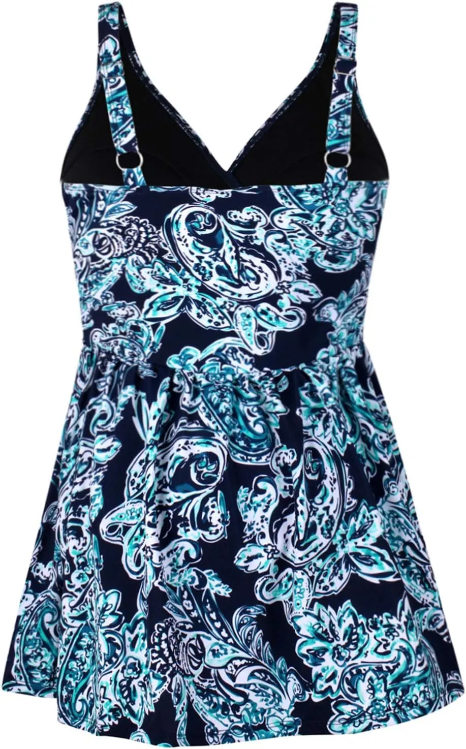 JINXUEER Womens Plus Size Swim Dress Floral Print Ruched Modest Slimming One Piece Skirt Swimsuit