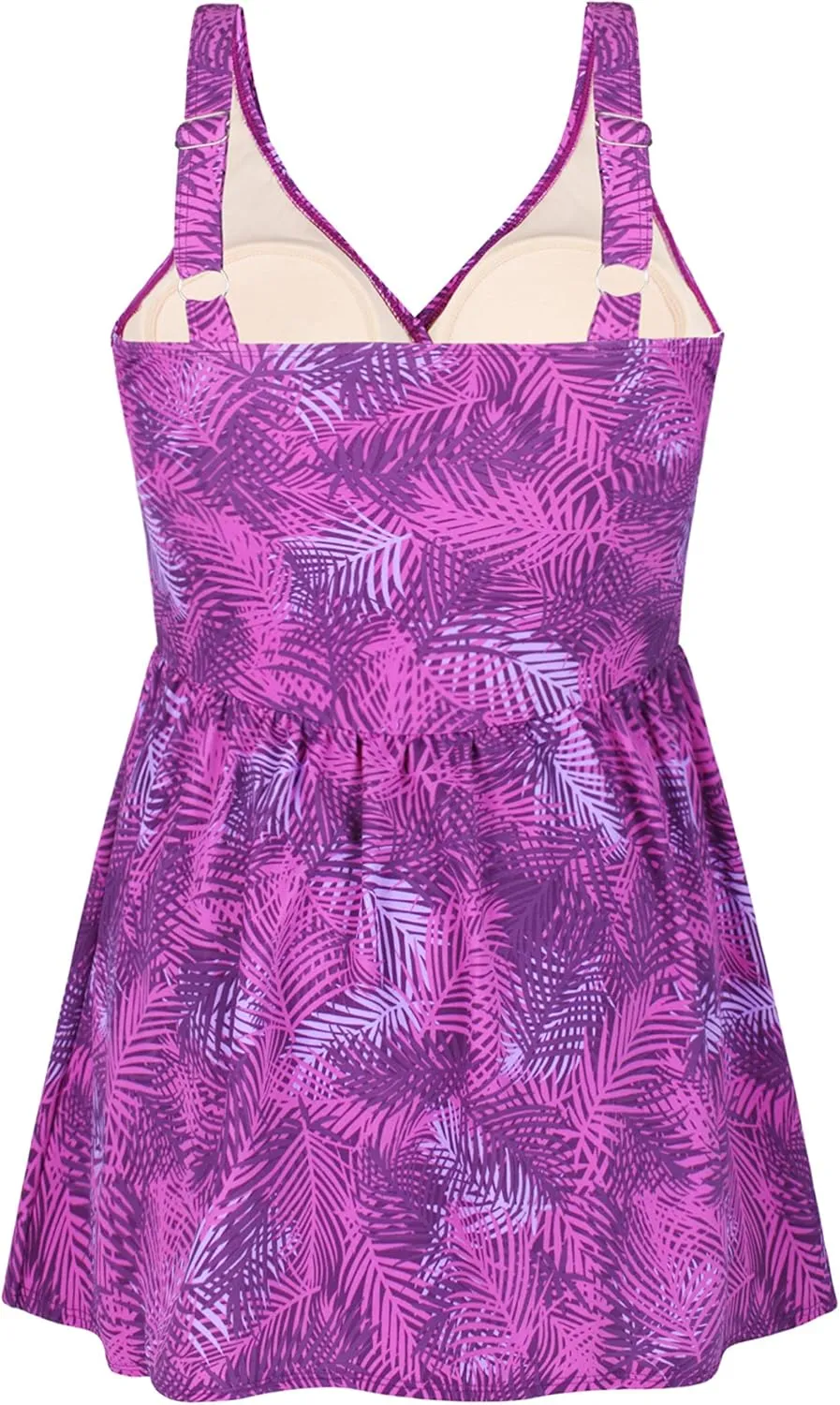JINXUEER Womens Plus Size Swim Dress Floral Print Ruched Modest Slimming One Piece Skirt Swimsuit