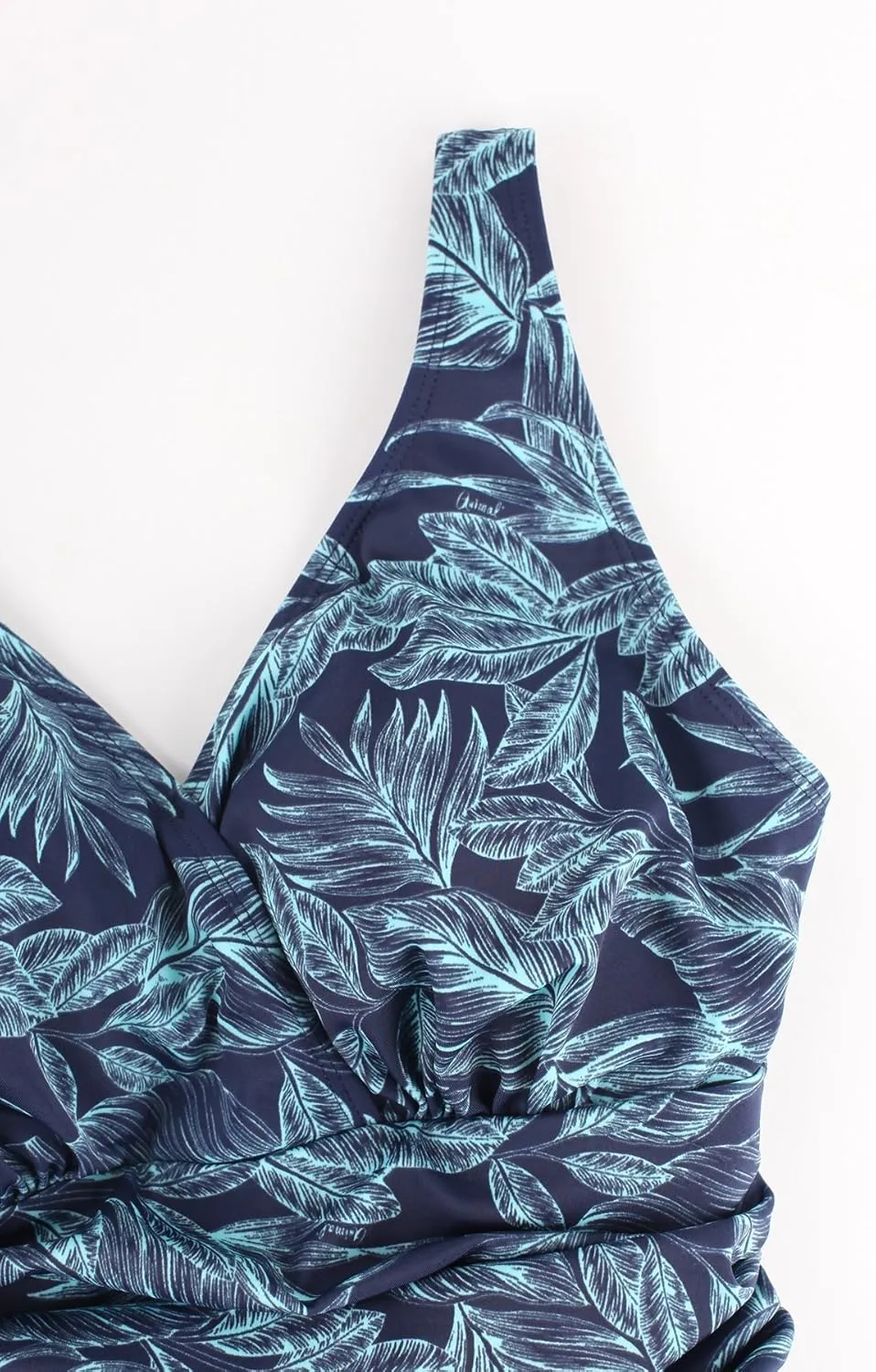 JINXUEER Womens Plus Size Swim Dress Floral Print Ruched Modest Slimming One Piece Skirt Swimsuit