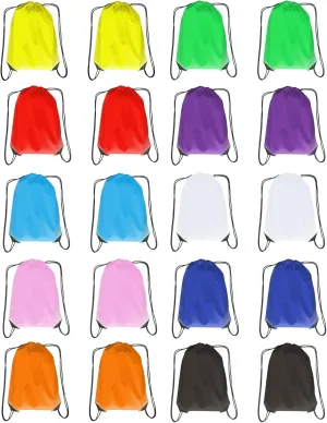 JohahaTim Drawstring Backpack Bulk 20 Pcs Draw String Backpack Bags DIY Gym Sports Traveling Yoga Cinch Bag Sackpack Drawstring (10 Color multi color)