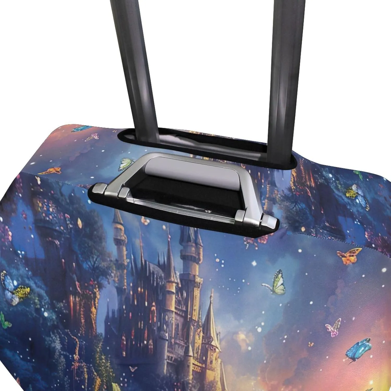 Joisal Beautiful Fairy Garden Castle Luggage Covers Tsa Approved Fit 18-32 Inch Luggage, Luggage Accessories