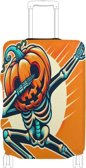 Joisal Cool Pumpkin Skeleton Luggage Protective Covers for Suitcase Fit 18-32 Inch Luggage, Suitcase Accessories