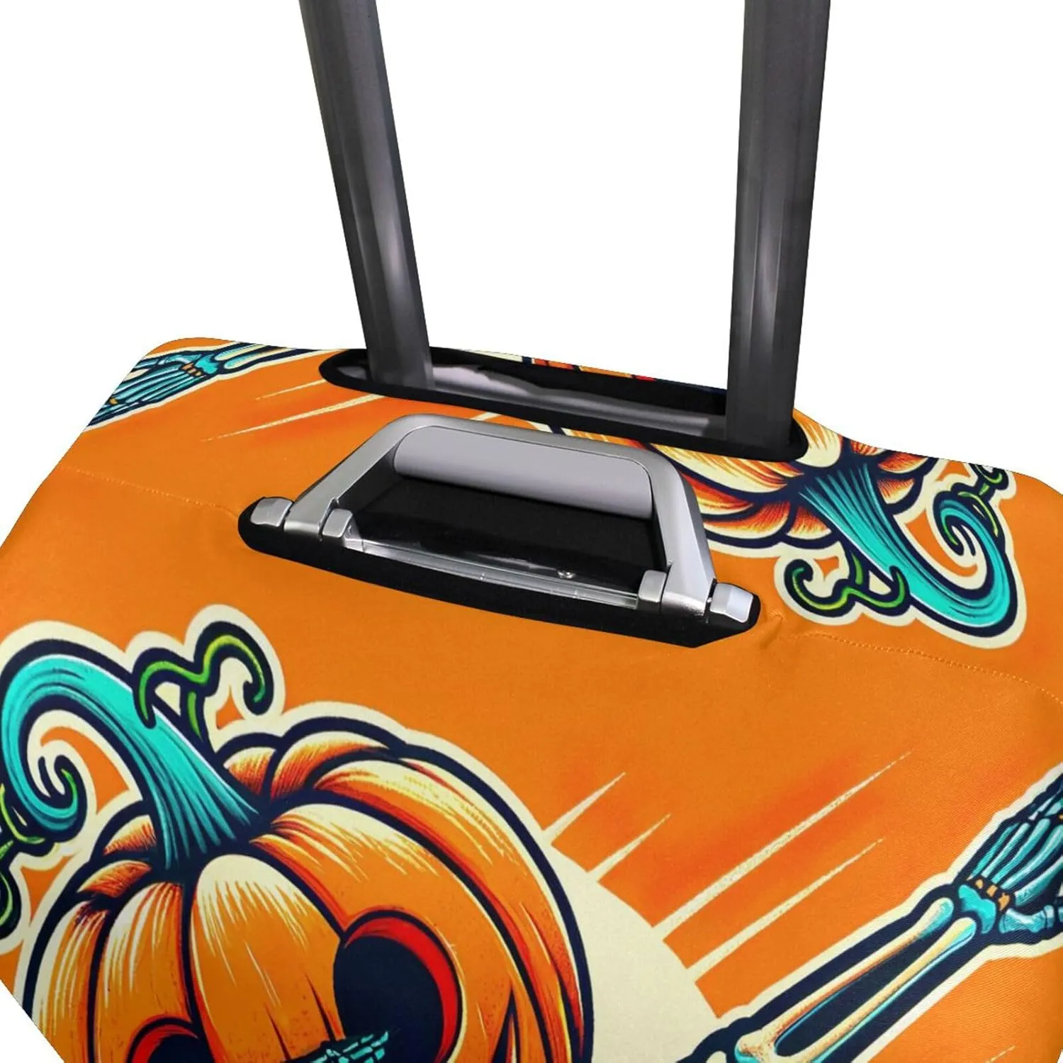 Joisal Cool Pumpkin Skeleton Luggage Protective Covers for Suitcase Fit 18-32 Inch Luggage, Suitcase Accessories