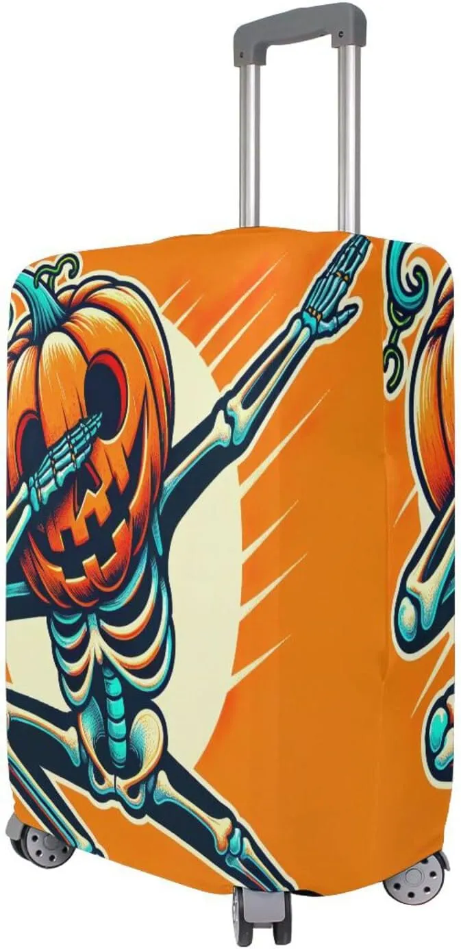 Joisal Cool Pumpkin Skeleton Luggage Protective Covers for Suitcase Fit 18-32 Inch Luggage, Suitcase Accessories