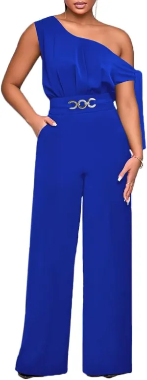 Jumpsuits For Women Dressy Casual Off Shoulder Wide Leg Long Pants Suits Formal Jumpsuit One Piece Outfits