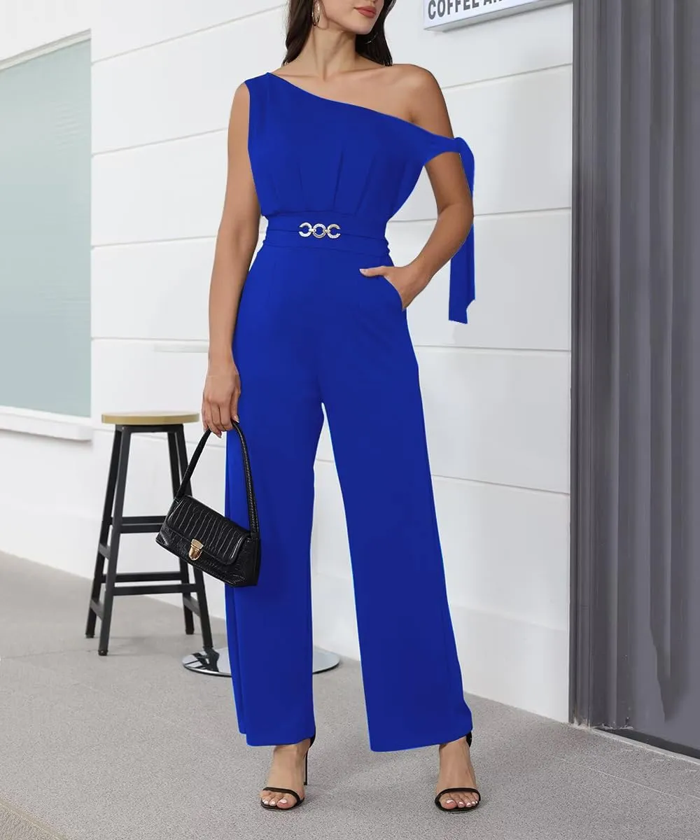 Jumpsuits For Women Dressy Casual Off Shoulder Wide Leg Long Pants Suits Formal Jumpsuit One Piece Outfits