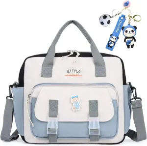 Kawaii Backpack Cute Tote Bag Girl School Crossbody Shoulder Bag with Kawaii Accessories Multi Purpose (Grey)