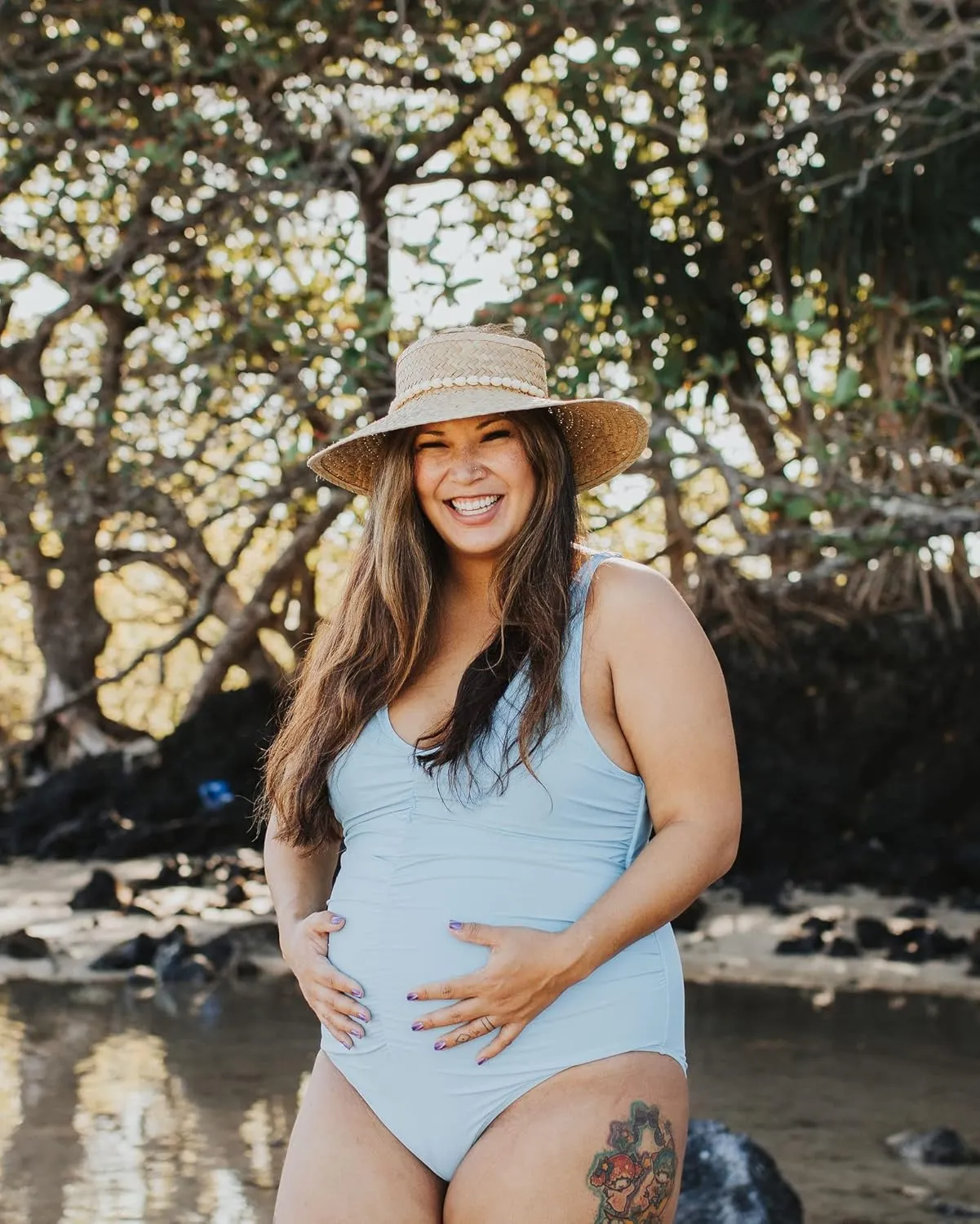 Kindred Bravely Gathered One Piece Maternity Swimsuit | Maternity Bathing Suits for Women