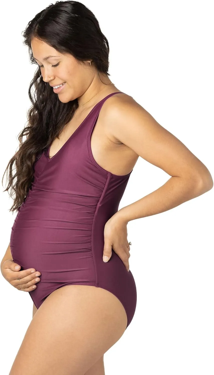 Kindred Bravely Gathered One Piece Maternity Swimsuit | Maternity Bathing Suits for Women