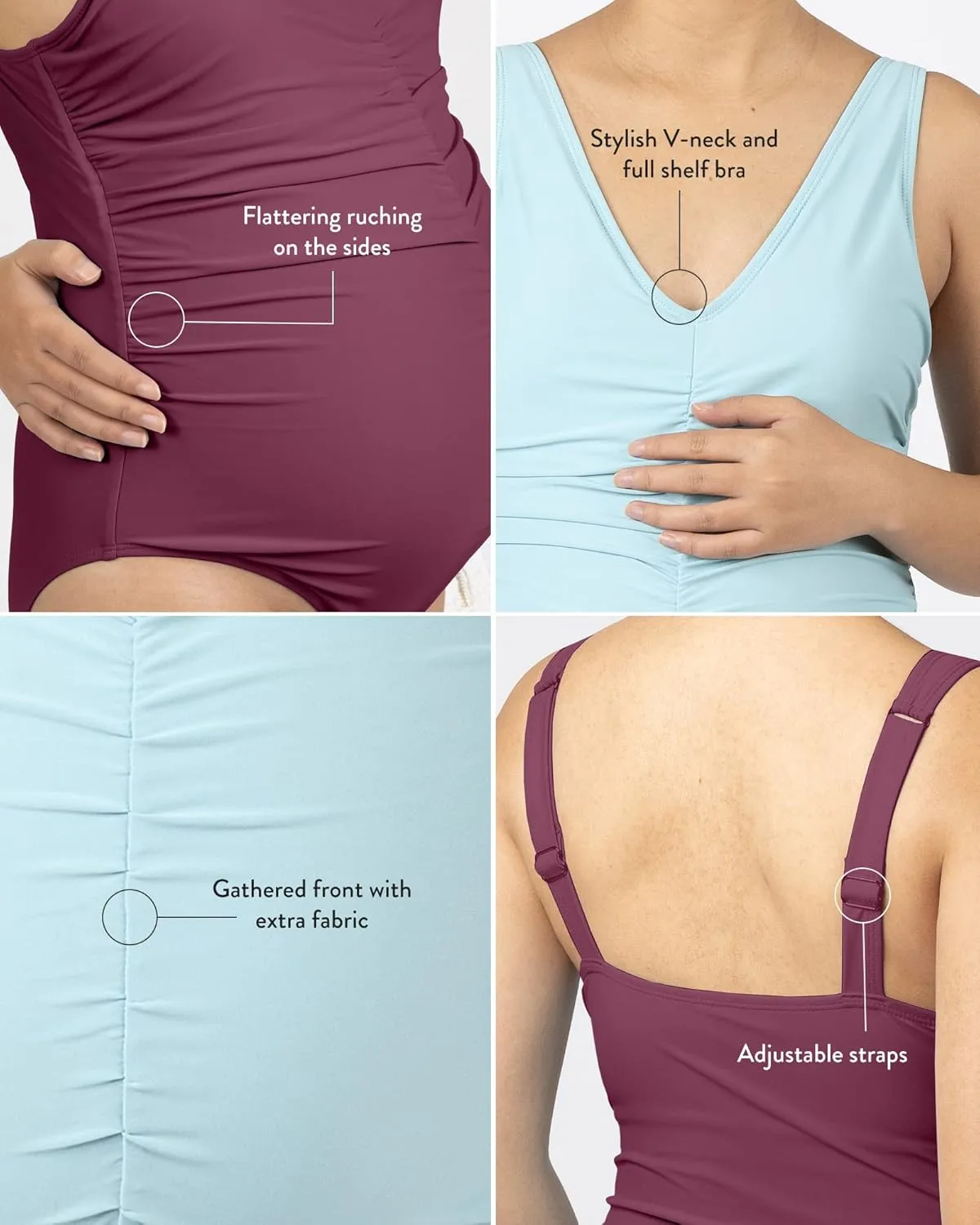 Kindred Bravely Gathered One Piece Maternity Swimsuit | Maternity Bathing Suits for Women