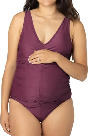 Kindred Bravely Gathered One Piece Maternity Swimsuit | Maternity Bathing Suits for Women