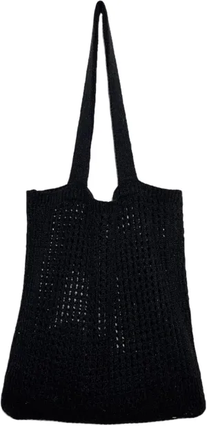 Knitted Women's Crossbody Hobo Shoulder Bags Top-Handle Bag Cutout Grunge Aesthetic Accessories Tote Bag