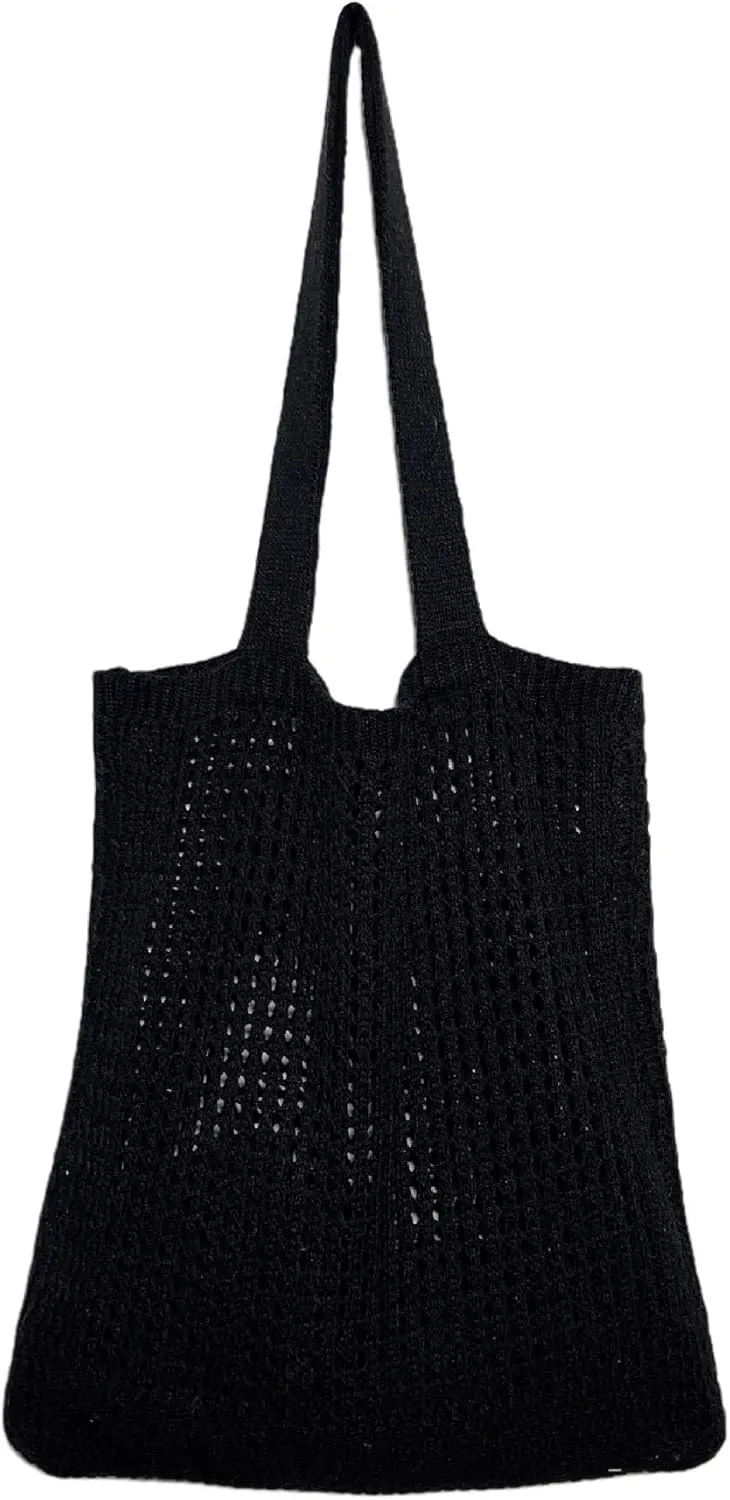 Knitted Women's Crossbody Hobo Shoulder Bags Top-Handle Bag Cutout Grunge Aesthetic Accessories Tote Bag
