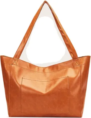 Large Shoulder Bags Oversize Tote Bags Oil Wax Leather Handbags for Women Vintage Laptop Briefcase Weekender Bags