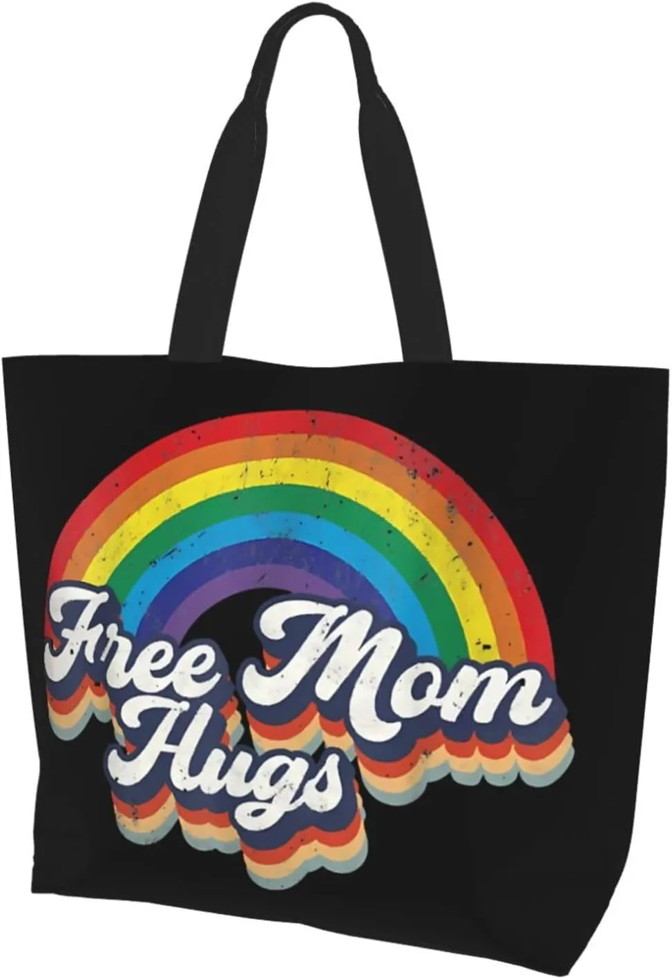 LGBT Pride Rainbow Gay allyship Heart Women's Tote Bag Large Capacity Single Shoulder Bags Handbag for Shopping Work