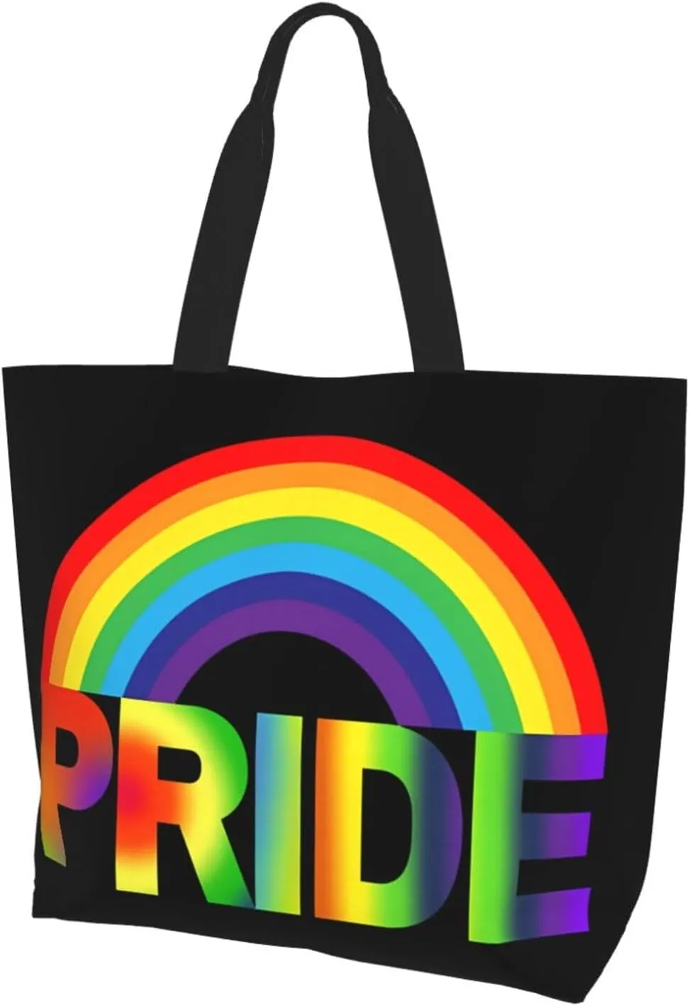LGBT Pride Rainbow Gay allyship Heart Women's Tote Bag Large Capacity Single Shoulder Bags Handbag for Shopping Work