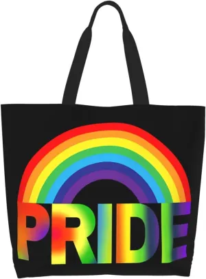 LGBT Pride Rainbow Gay allyship Heart Women's Tote Bag Large Capacity Single Shoulder Bags Handbag for Shopping Work