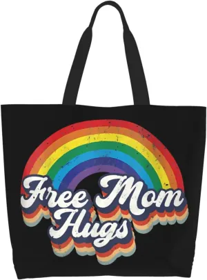 LGBT Pride Rainbow Gay allyship Heart Women's Tote Bag Large Capacity Single Shoulder Bags Handbag for Shopping Work